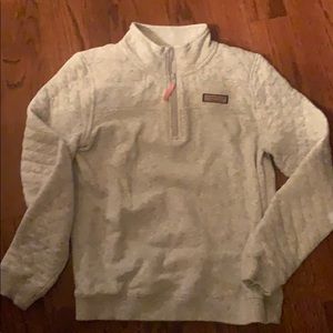 Vineyard vines girls 1/4 zip gray size 14 (large)